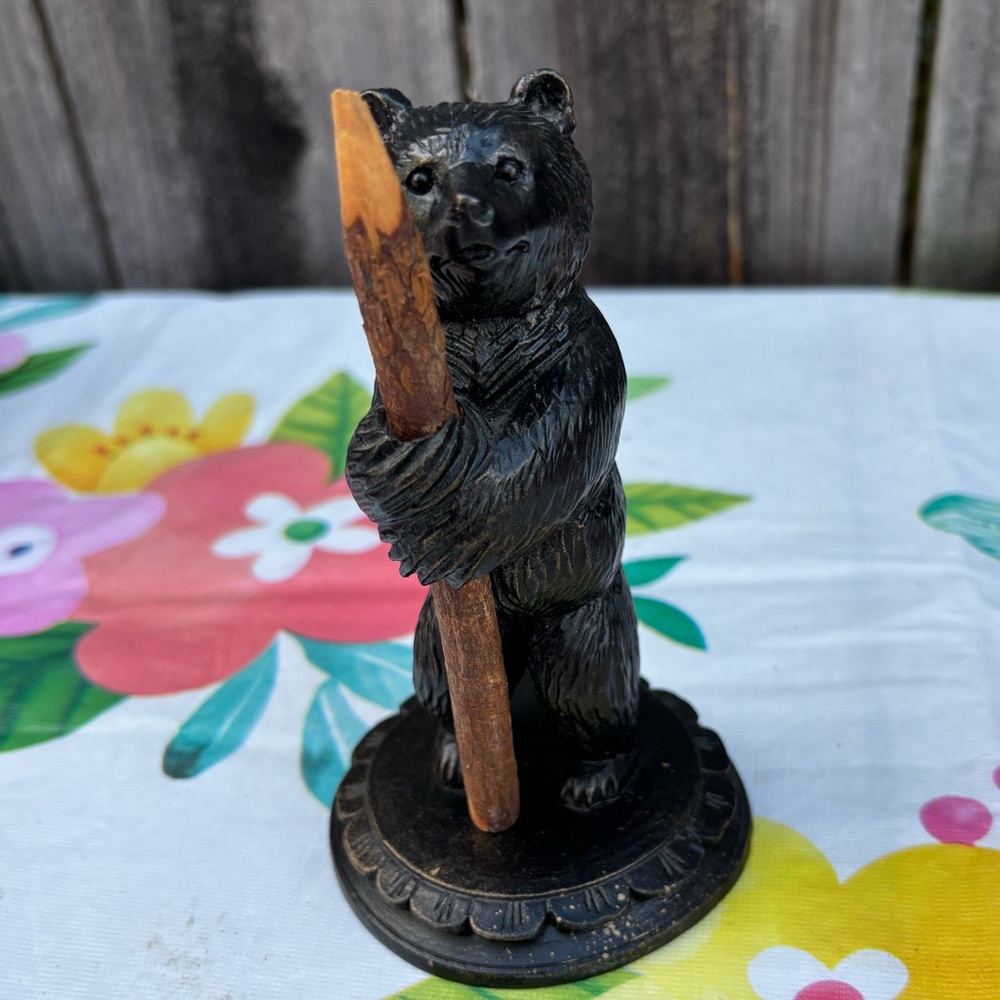 Estate Black Forest Bear Pencil Holder Vintage/Antique